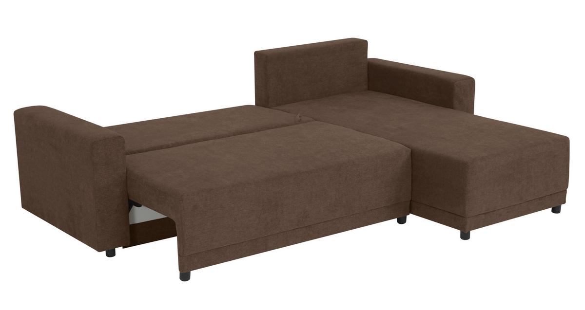 Ecksofa Time Braun S: 178x248 cm - Schwarz/Braun, Design, Textil (178/248cm) - MID.YOU