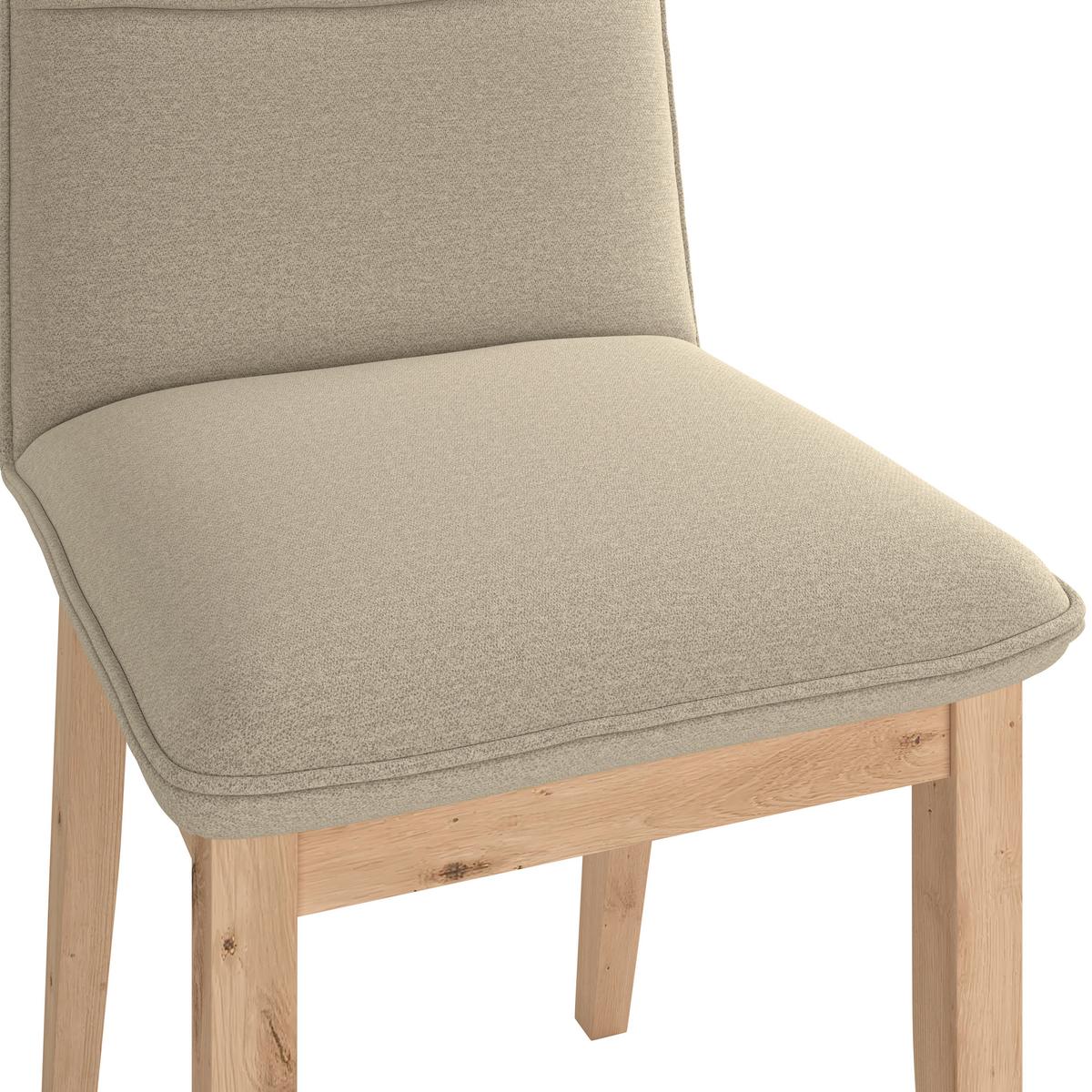 Vierfußstuhl Beluna Ii Webstoff Beige, B: 47cm - Eichefarben/Beige, KONVENTIONELL, Holz/Textil (47/91/44cm) - James Wood