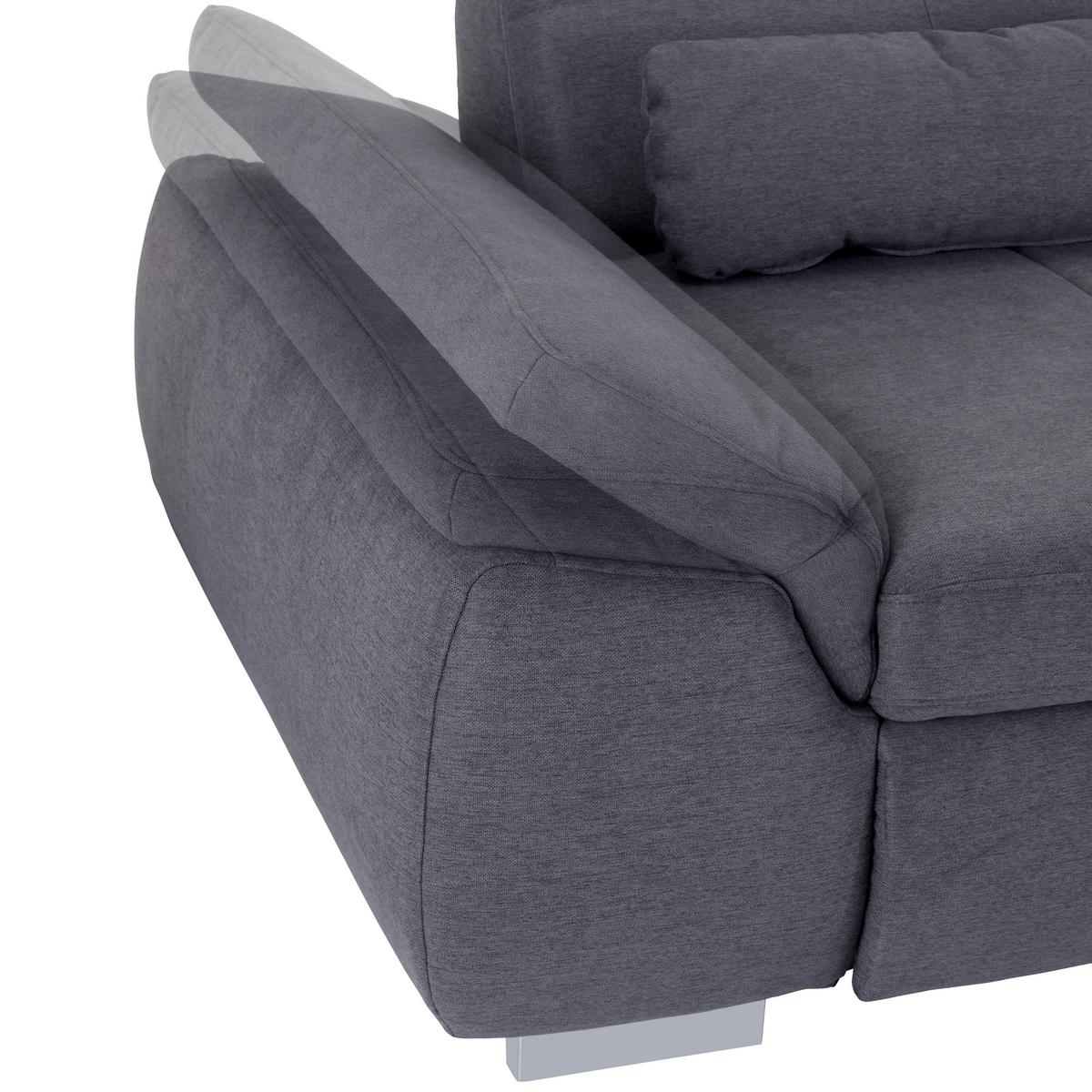 Ecksofa mit Schlaffunktion Paso, Webstoff - Chromfarben/Grau, MODERN, Textil (315/260cm) - Luca Bessoni
