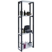 Wandregal Bitila M B: 35 cm Schwarz 3 Fächer - Schwarz/Weiß, MODERN, Holzwerkstoff/Metall (35/112/15cm) - MID.YOU