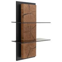 Wandregal Assini Wildeiche B: 60 Cm - Wildeiche/Anthrazit, Design, Glas/Holz (60/91/26cm) - MID.YOU