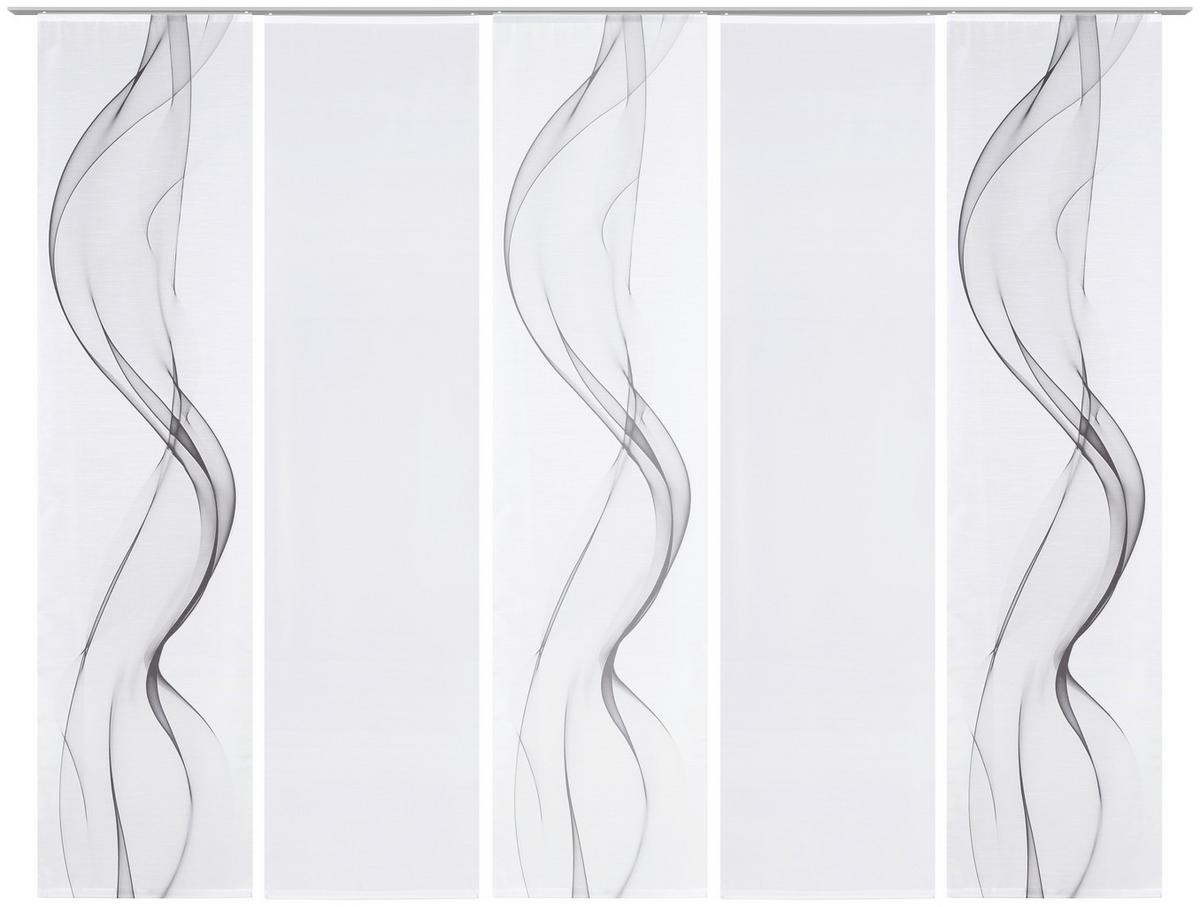 Flächenvorhang Fumaso Grau Weiß B: 60 cm - Weiß/Grau, Design, Textil (60/245cm) - Novel