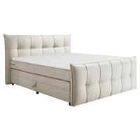 Boxspringbett Manchester 6 - Creme/Schwarz, MODERN, Holzwerkstoff/Textil (180/200cm) - MID.YOU
