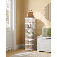 Schuhregal Weiß, Transparent B: 25,5cm - Transparent/Weiß, Basics, Kunststoff (25,5/105/35,5cm)