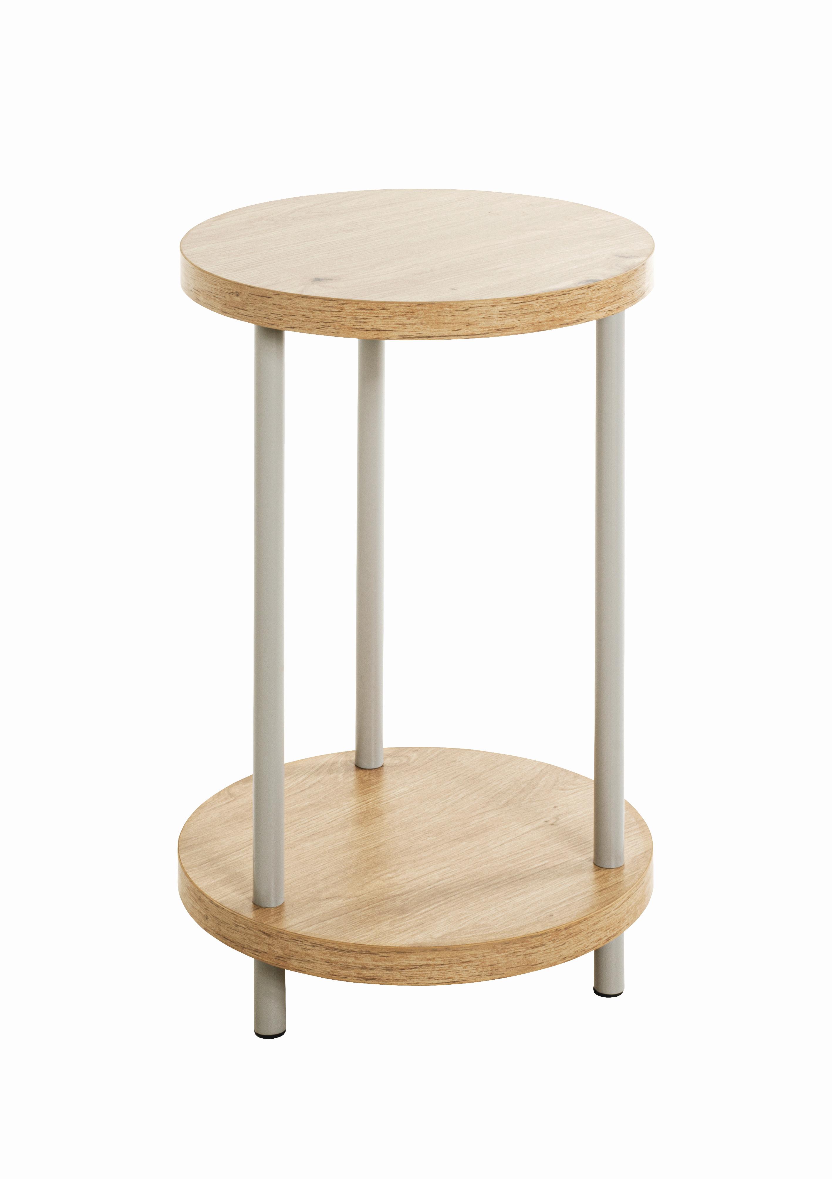 STOLEK NA KVĚTINY IMOLA - barvy dubu/béžová, Trend, kov/kompozitní dřevo (30/50cm)