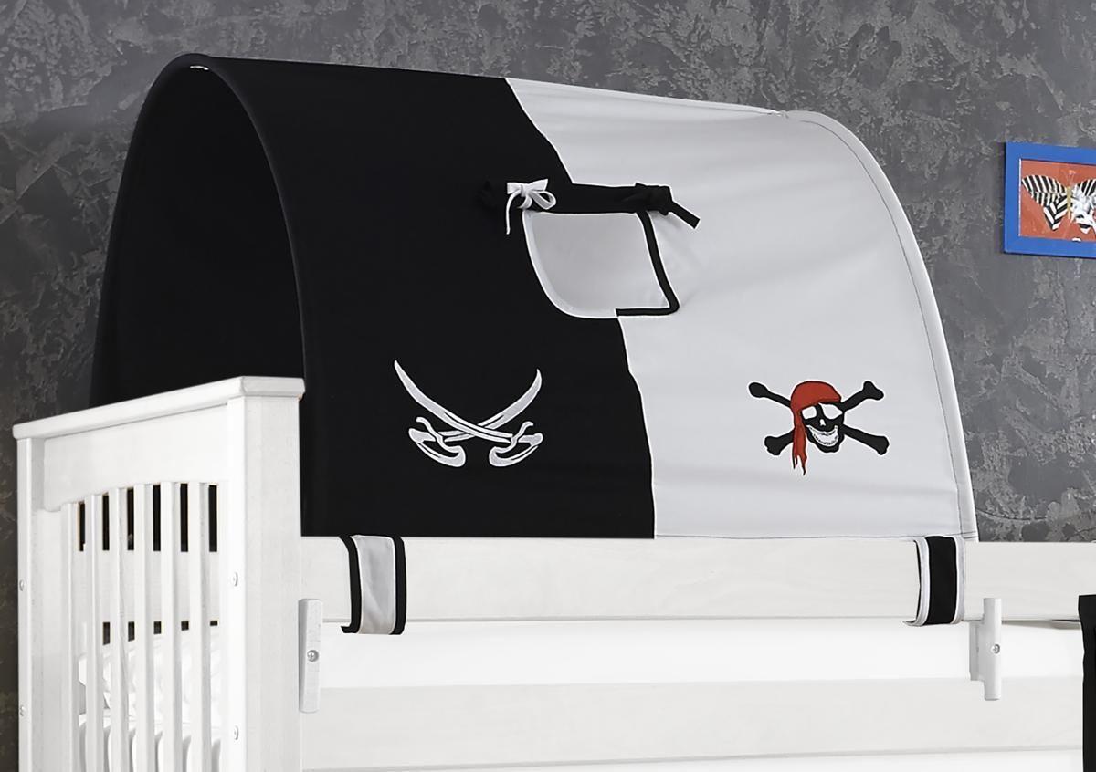Tunnelset Schwarz/weiß Pirat Mit Gestänge - Schwarz/Weiß, Design, Textil