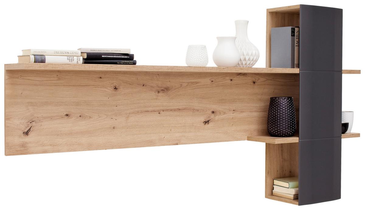 Wandboard Cortona B: 180 Cm Anthrazit/eichefarben - Eichefarben/Anthrazit, Design, Holzwerkstoff (180/96/25cm) - Livetastic