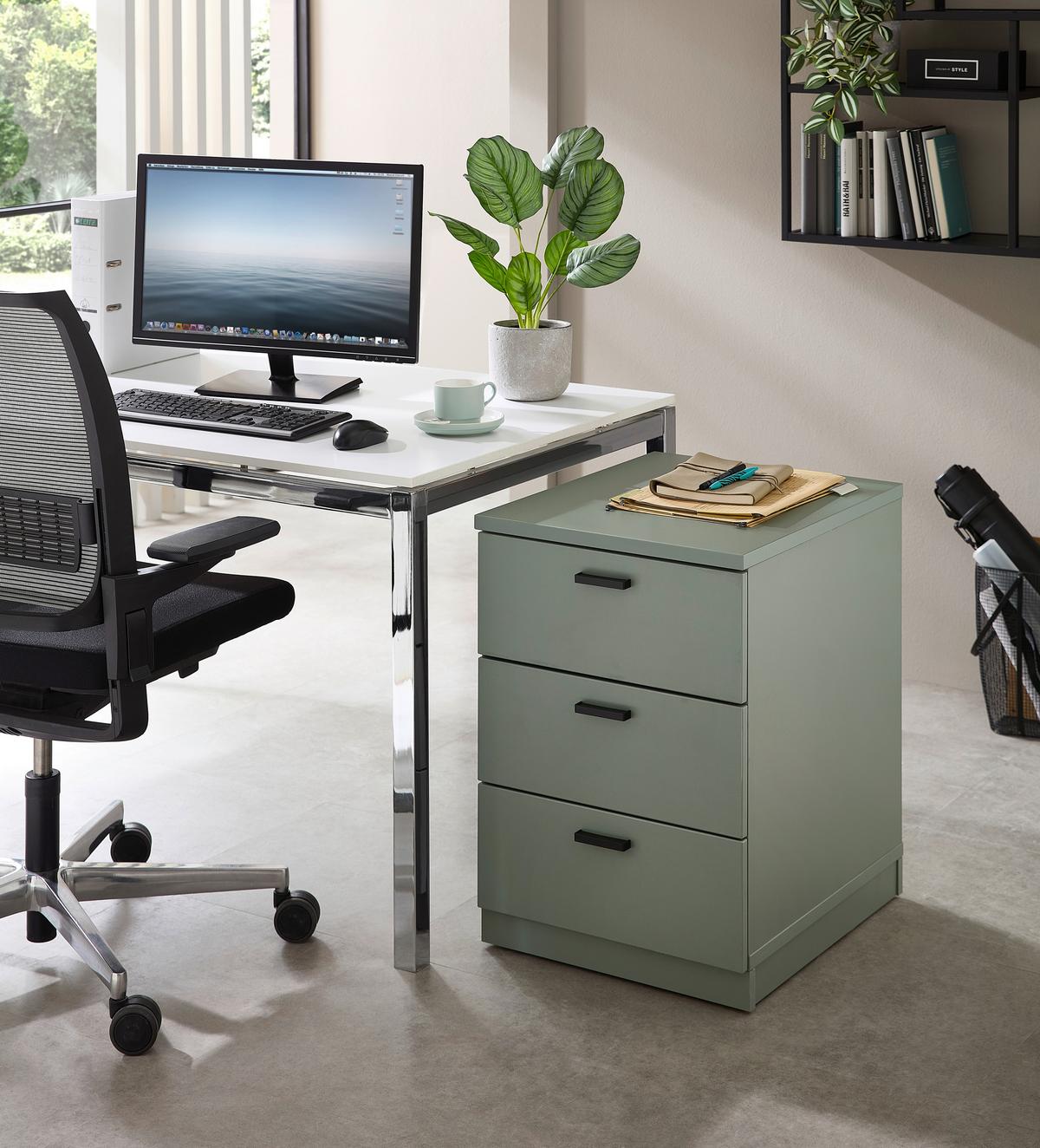 POJÍZDNÝ KONTEJNER GLENN-M - černá/zelená, Moderní, kompozitní dřevo/plast (45/66/55cm) - Mömax