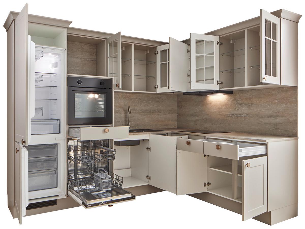 Eckküche Ip 4250 - Hellgrau/Braun, ROMANTIK / LANDHAUS, Holzwerkstoff (276,6/215cm) - Impuls