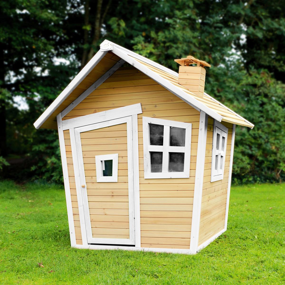 Spielhaus A030.044.01 - Braun/Weiß, KONVENTIONELL, Holz (144/146/157cm) - Ambia Garden