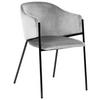 Armlehnstuhl Kronos -Trend Hellgrau/schwarz - Hellgrau/Schwarz, Trend, Textil/Metall (53/77/60cm) - Livetastic