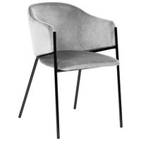 Armlehnstuhl Kronos -Trend Hellgrau/schwarz - Hellgrau/Schwarz, Trend, Textil/Metall (53/77/60cm) - Livetastic