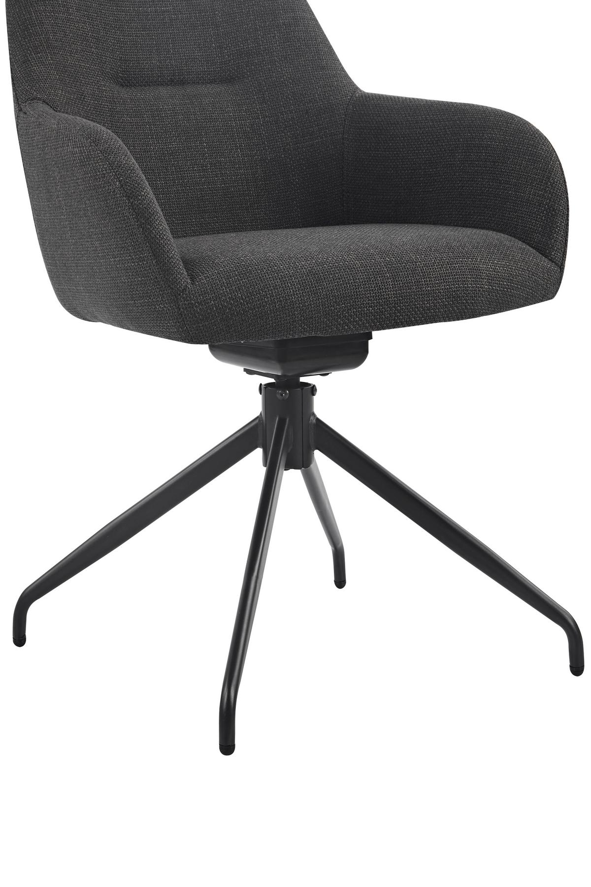 Armlehnstuhl-Set Triest S 2er-Set - Anthrazit/Schwarz, MODERN, Textil/Metall (56/83/60cm) - MID.YOU