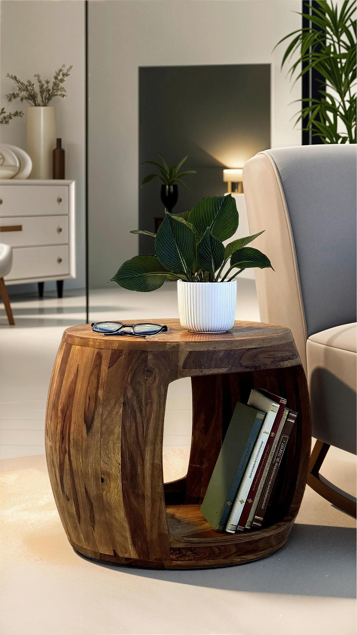 BEISTELLTISCH Braun L: 50cm - Braun, Design, Holz (50/50/40cm) - MID.YOU