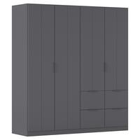 DREHTÜRENSCHRANK Ella Grau B: 181cm - Grau, MODERN, Holzwerkstoff (181/197/56cm) - Rauch Möbel