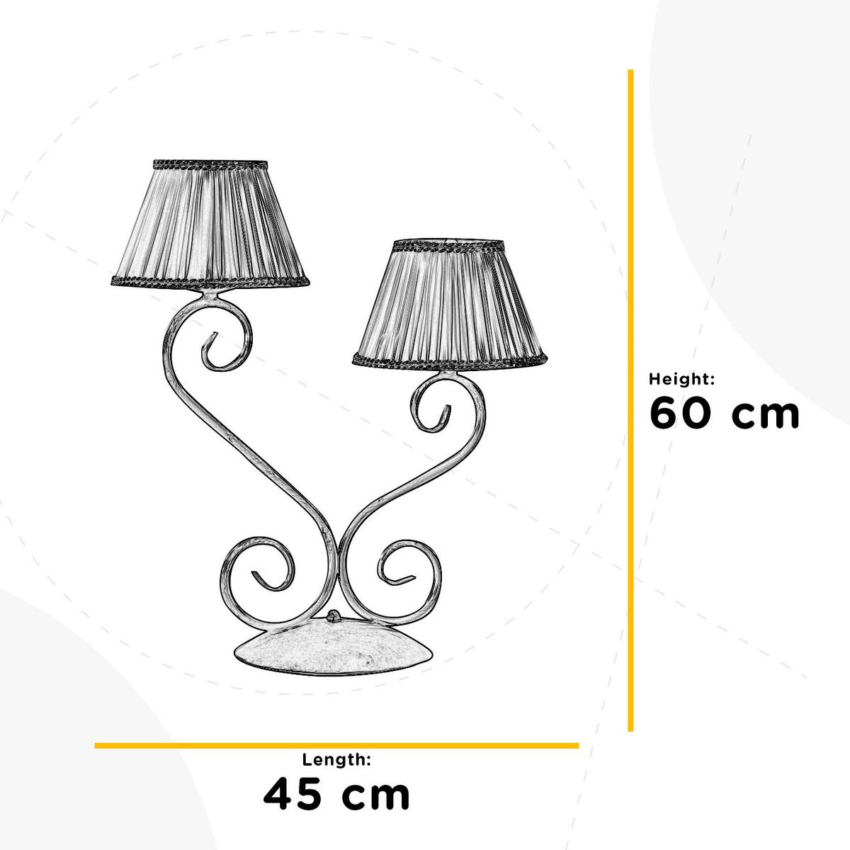 Tischleuchte Vivienne Perlmutt L: 45 cm - Perlmutt/Cappuccino, KONVENTIONELL, Kunststoff/Textil (45/30/60cm)