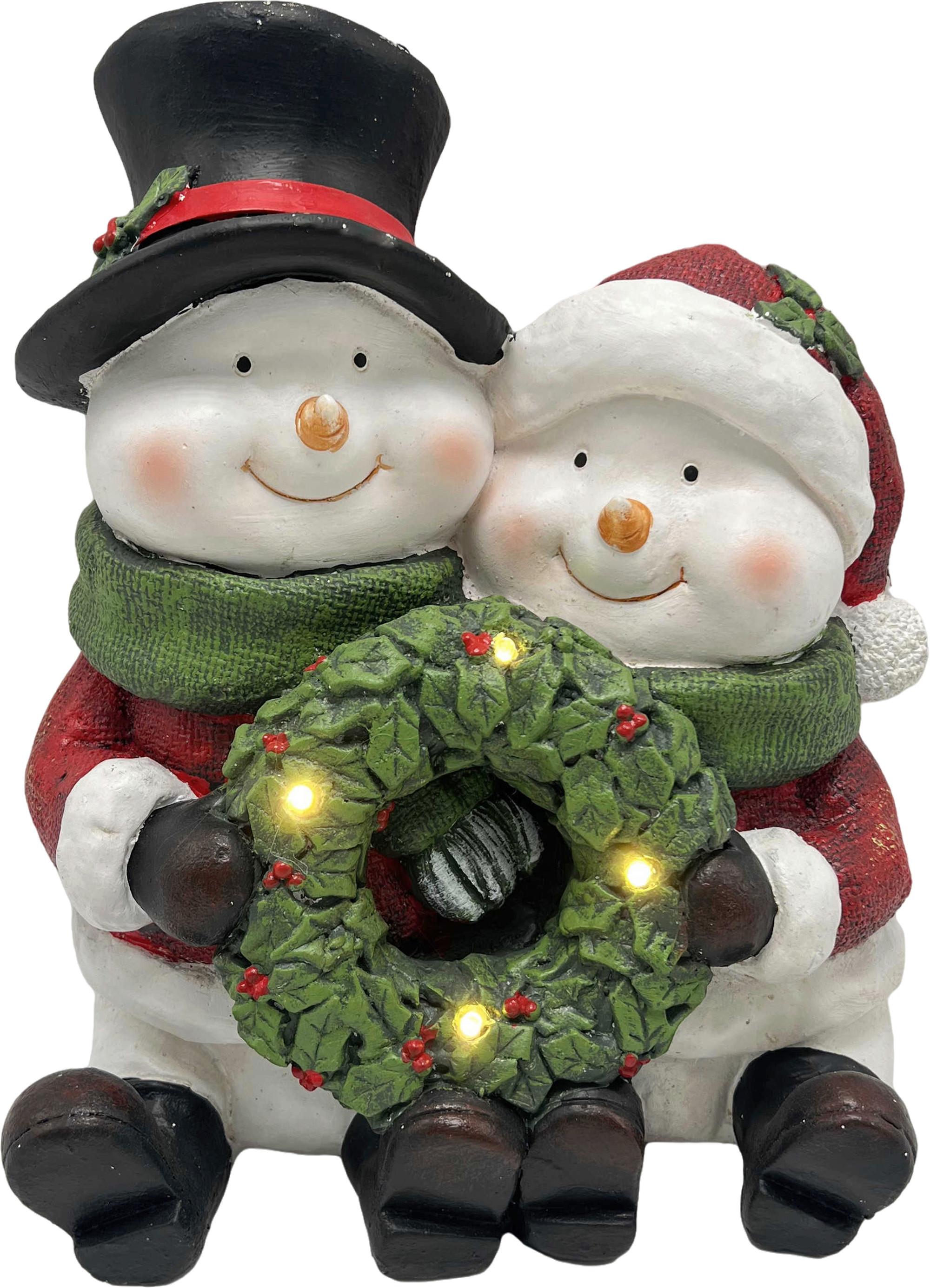 Schneemann Gerald - Rot/Schwarz, KONVENTIONELL, Stein (26,5/18/31,5cm) - Luca Bessoni