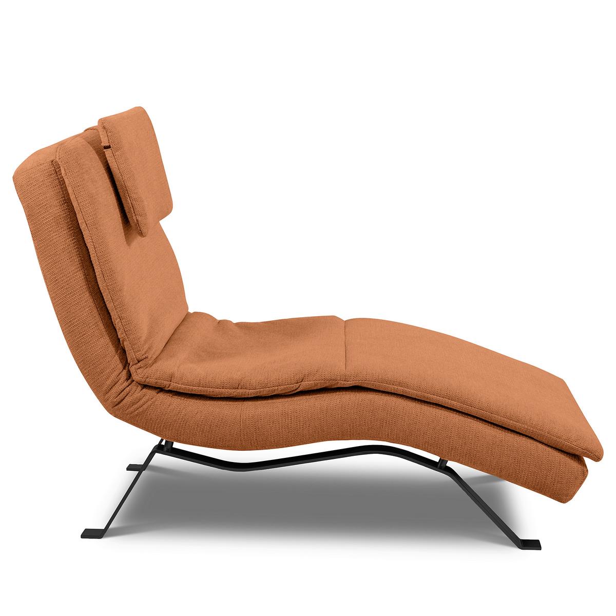 RELAXLIEGE Rostfarben, B: 65 cm - Rostfarben/Schwarz, Design, Leder (65/95/171cm) - Celina Home