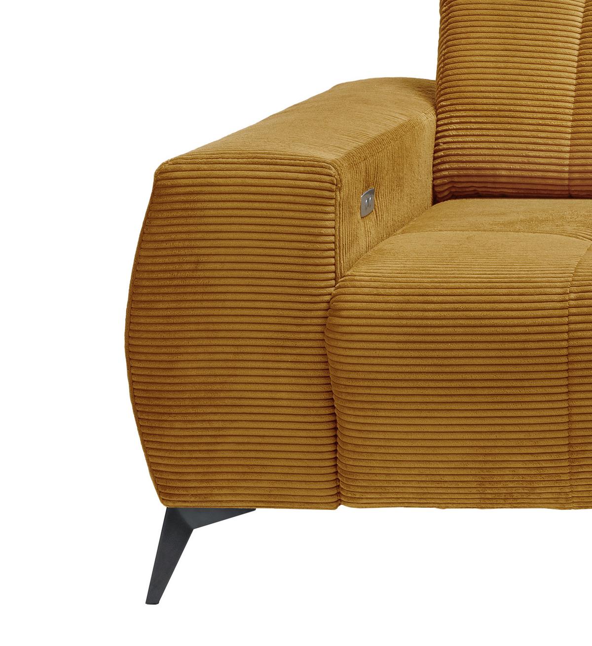Ecksofa Mit Usb Anschluss Sano, Goldfarben,s: 258x180 Cm - Goldfarben/Schwarz, MODERN, Textil (258/180cm) - Livetastic