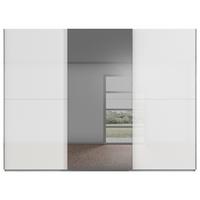 Schwebetürenschrank Weiß/Spiegelglas, B: 300 cm - Weiß, KONVENTIONELL, Glas/Holzwerkstoff (301/222/64cm) - Luca Bessoni