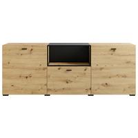 Sideboard Frame Eiche Artisan/Schwarz B: 200cm - Schwarz/Eiche Artisan, Design, Holzwerkstoff (200/75,5/37,5cm) - MID.YOU
