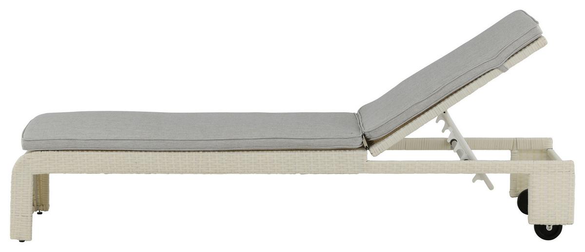 Sonnenliege London Kunststoff verstellbar - Weiß, KONVENTIONELL, Kunststoff (60/32/196cm) - Gardenson