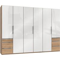 Drehtürenschrank 300cm Level, Weiß/eiche Dekor - Eichefarben/Weiß, MODERN, Glas/Holzwerkstoff (300/216/58cm) - MID.YOU