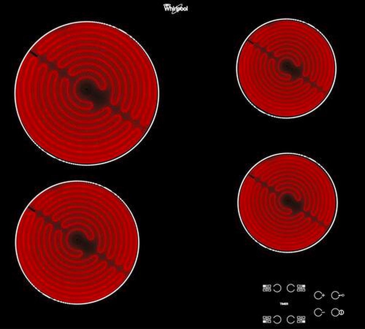 Üvegkerámia Főzőlap Whirlpool "akt 8090/ne" - fekete, Üveg/fém (56/46/51cm) - Whirlpool