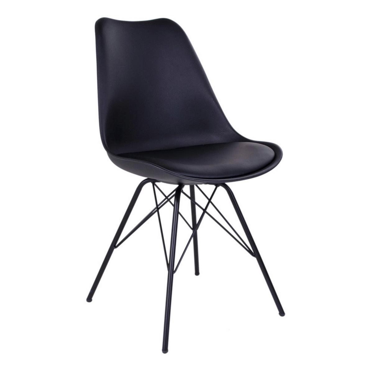 Stuhl-Set Oslo Schwarz B: 48 cm - Schwarz, MODERN, Kunststoff/Textil (48/86/55cm) - MID.YOU