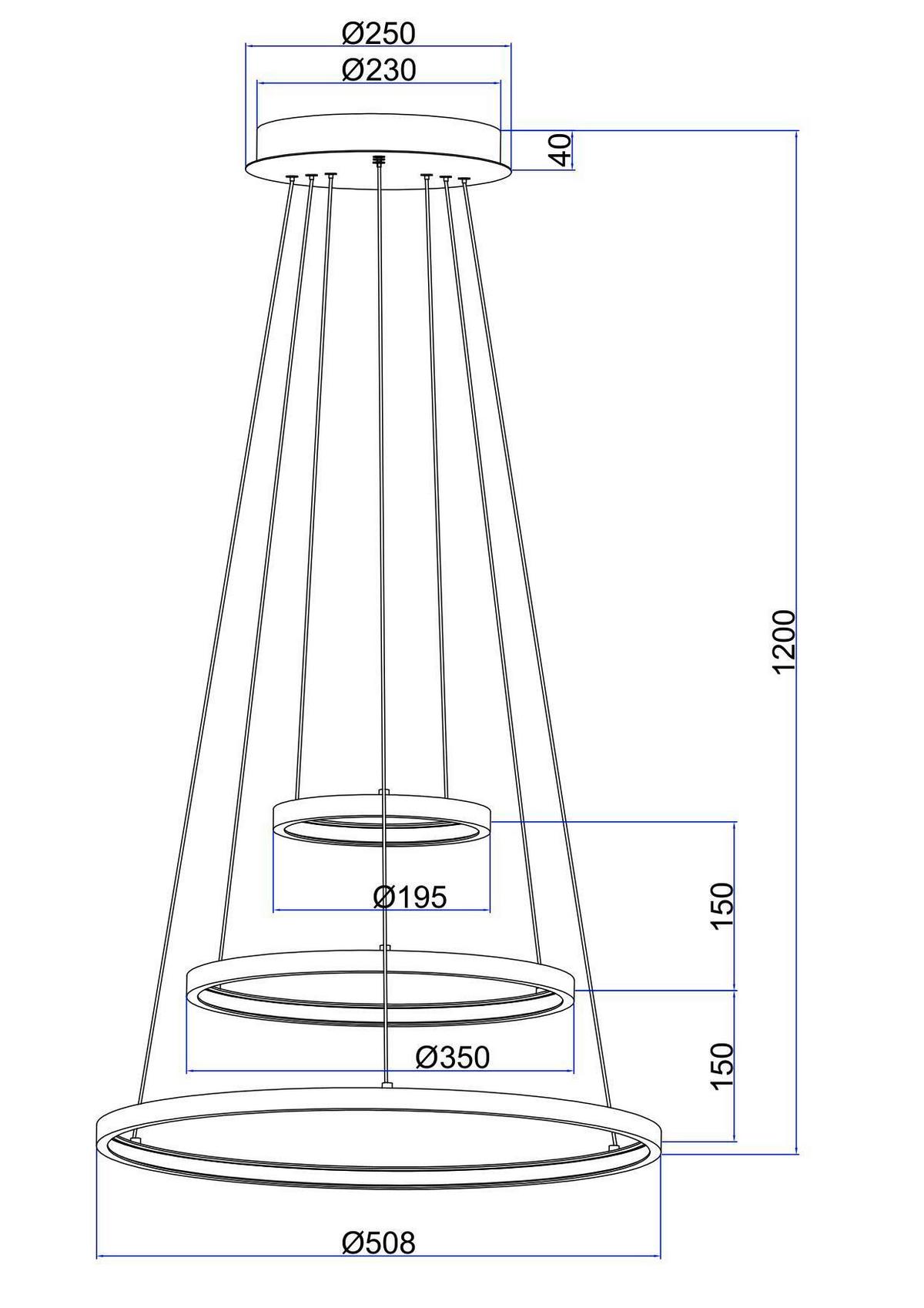 Hängeleuchte Ralph H: 120 cm 1-Flammig, Memory-Funktion - Opal/Schwarz, Basics, Kunststoff/Metall (51/120cm) - Globo