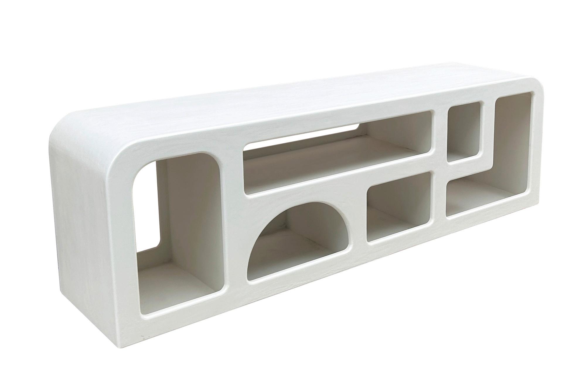 LOWBOARD Weiß B: 160cm - Weiß, Design, Holzwerkstoff/Stein (160/50/40cm) - MID.YOU