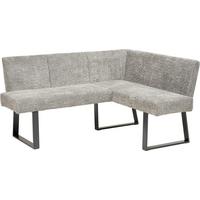 Eckbank Terri Grau, ca. 160x130cm - Schwarz/Grau, KONVENTIONELL, Textil/Metall (160/130cm) - MID.YOU