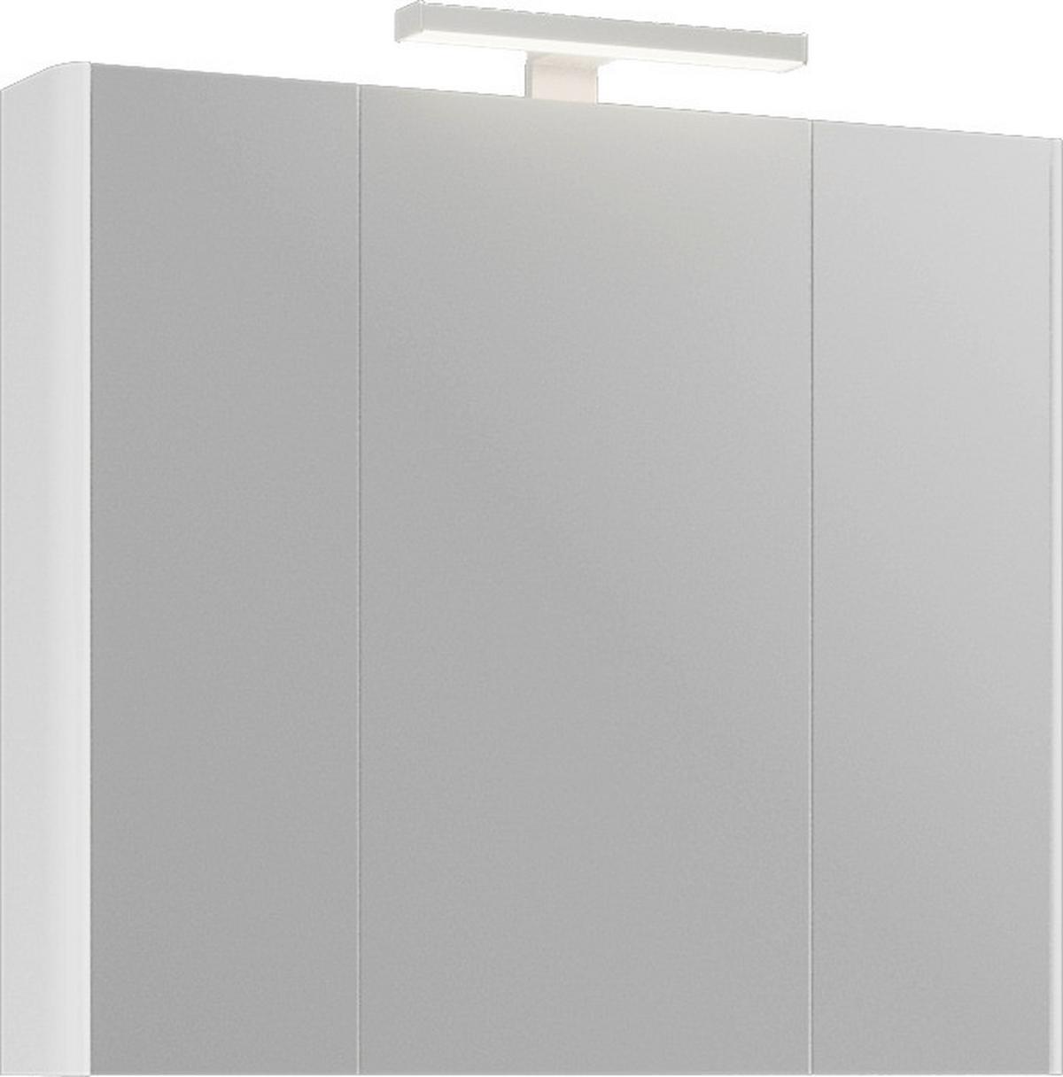 Spiegelschrank Zana Weiß B: 80 cm - Weiß, MODERN, Glas/Holzwerkstoff (80/74/15cm)