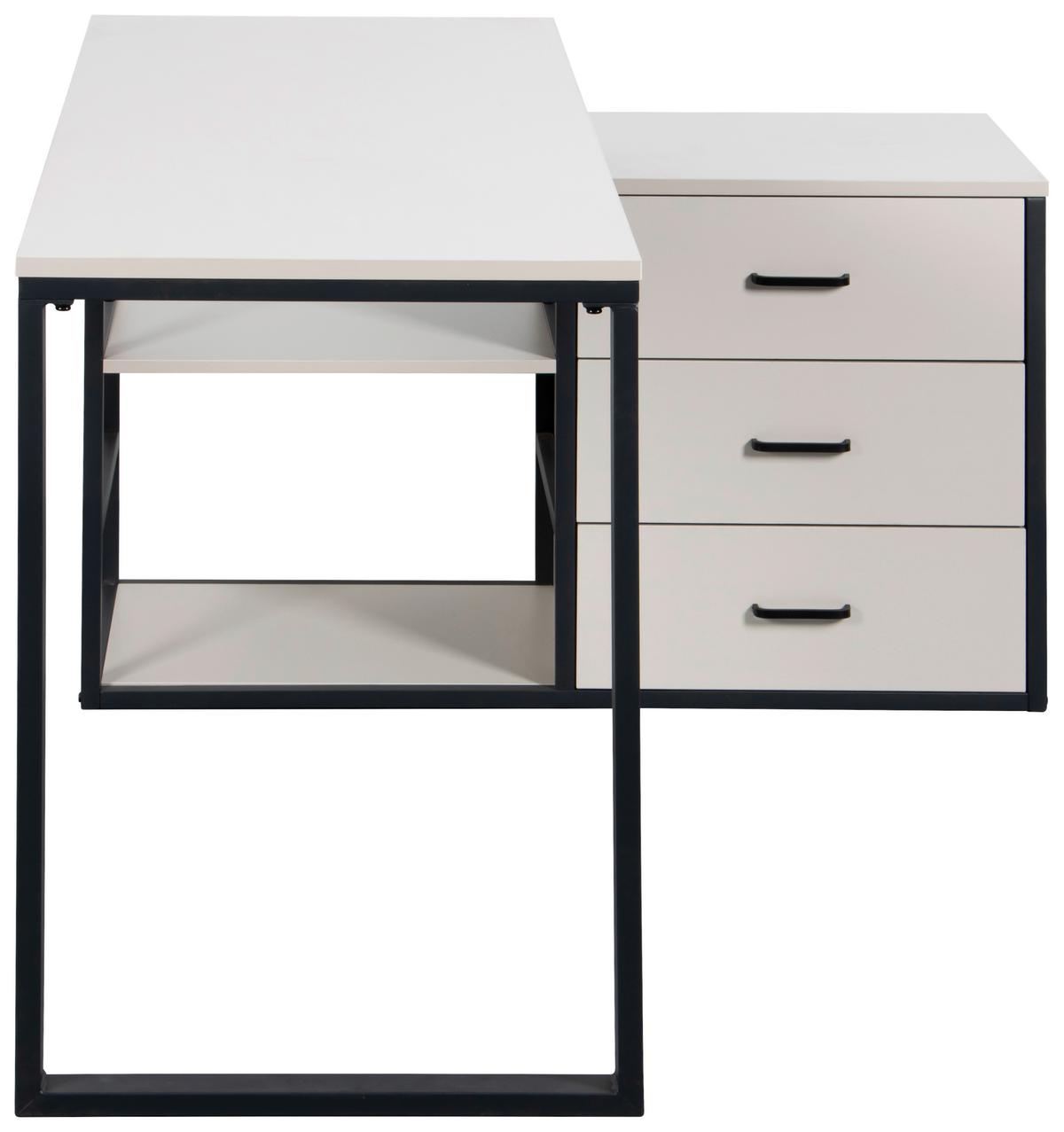 Eckschreibtisch Flux Schwarz/Kaschmir L: 140 cm - Kaschmir/Schwarz, MODERN, Holzwerkstoff/Metall (140/100/75cm) - Livetastic