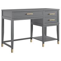 Schreibtisch Westerleigh Graphitfarben B: 77 Cm - Graphitfarben/Grau, Design, Holzwerkstoff/Metall (116/77/50cm) - MID.YOU