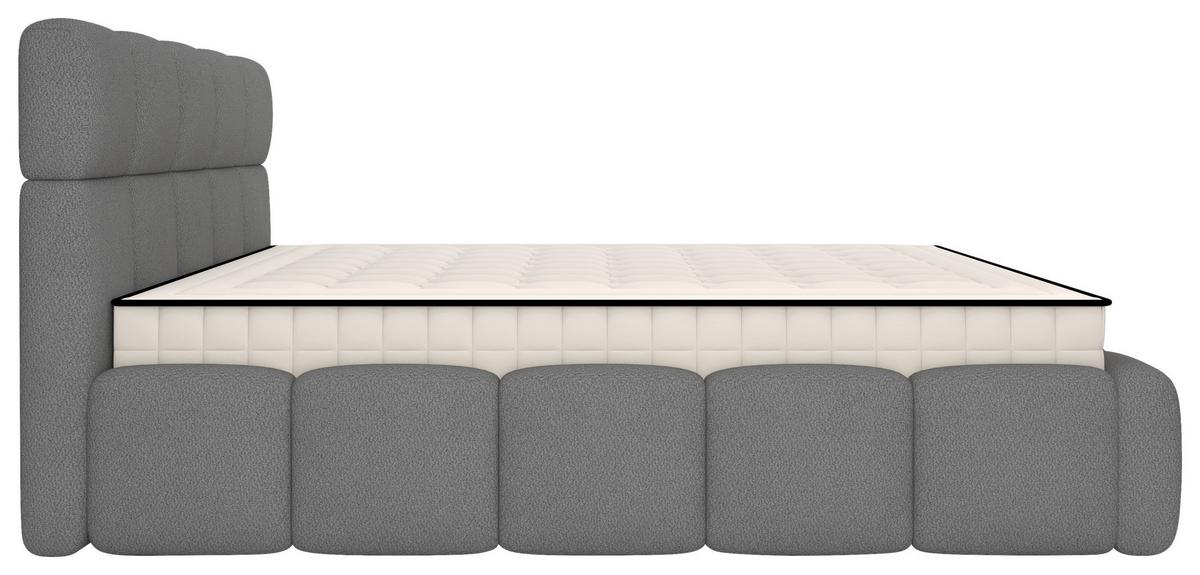 Polsterbett Cloudy M. Matratze Grau, Lf: 180x200 Cm - Grau, Trend, Holz/Holzwerkstoff (180/200cm) - Luca Bessoni