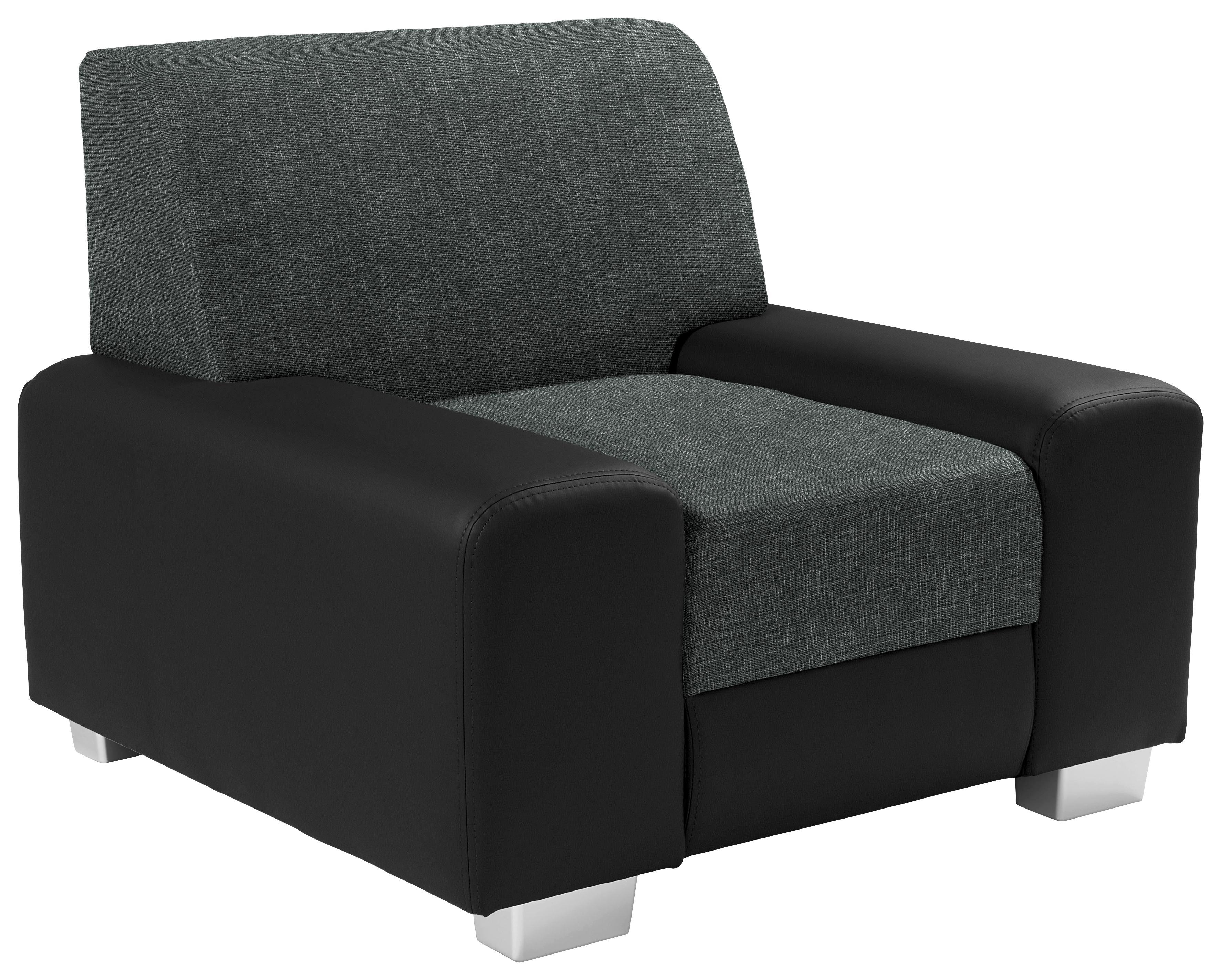 Sessel Miami - Alufarben/Schwarz, MODERN, Holz/Kunststoff (104/81/90cm)