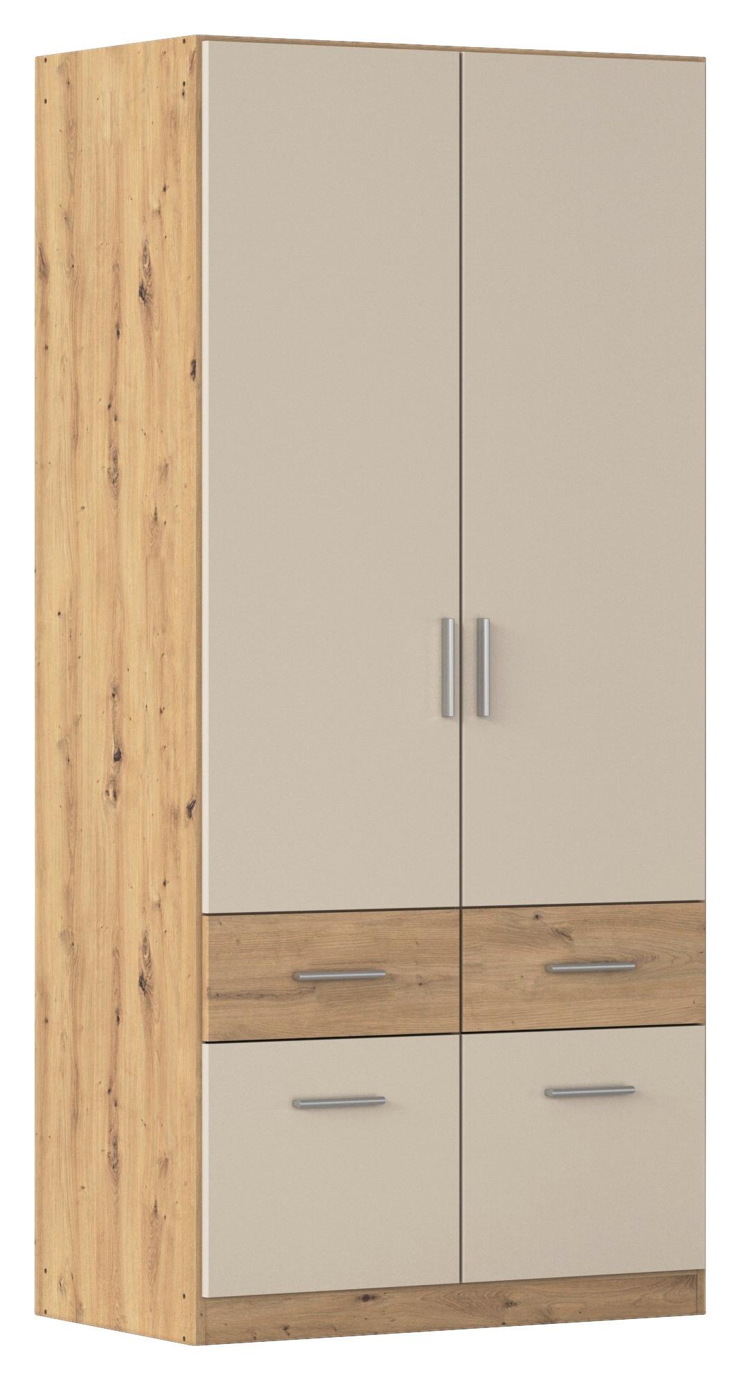 Skriňa s otočnými dverami CELLE, šírka 91 cm - šampanská/dub artisan, Konventionell, kompozitné drevo/plast (91/197/54cm) - Mömax