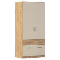 Skriňa s otočnými dverami CELLE, šírka 91 cm - šampanská/dub artisan, Konventionell, kompozitné drevo/plast (91/197/54cm) - Mömax