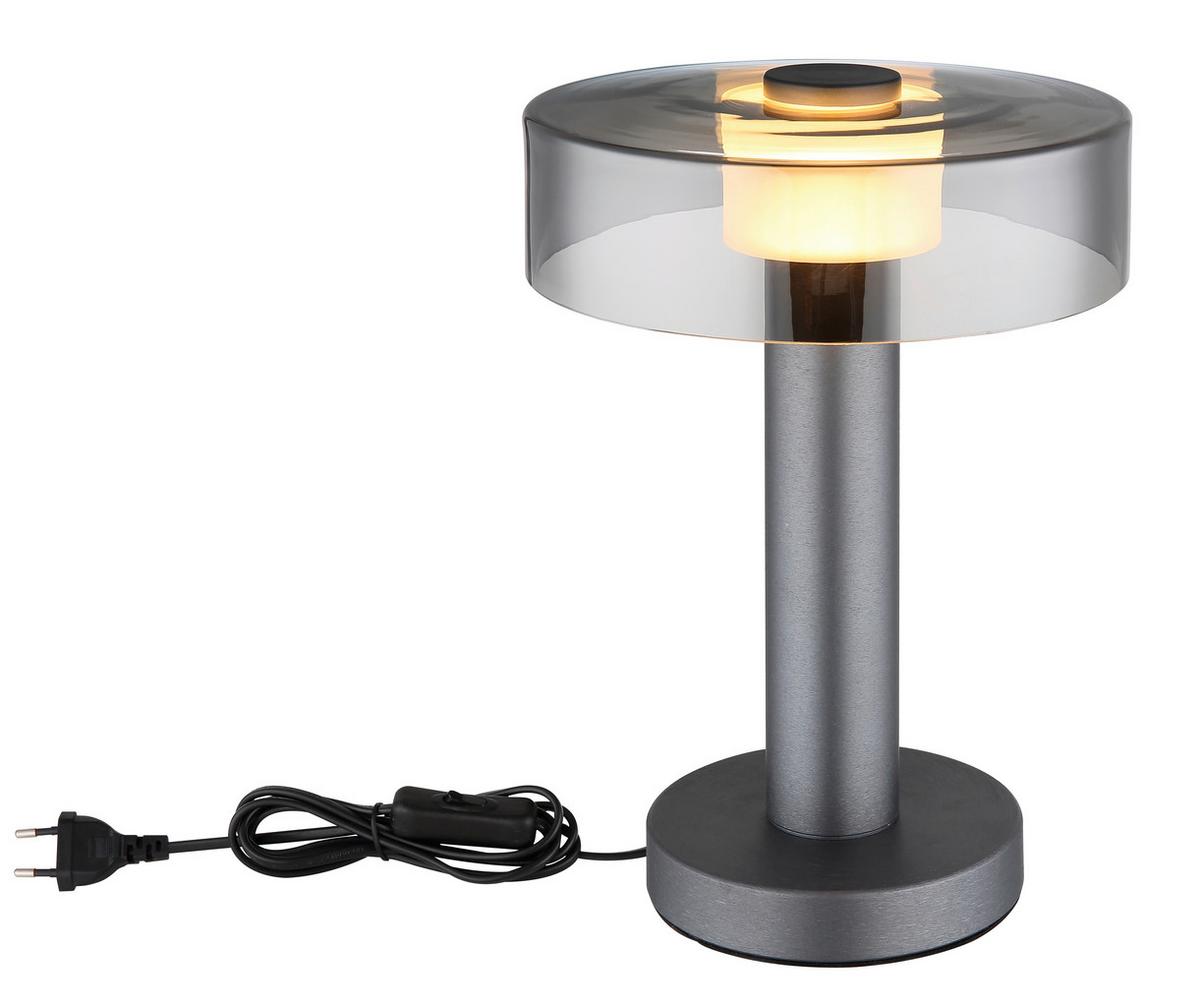 LED-Tischleuchte Grant Grau Schwarz D: 22 cm - Schwarz/Grau, Design, Glas/Kunststoff (22/31cm) - Globo