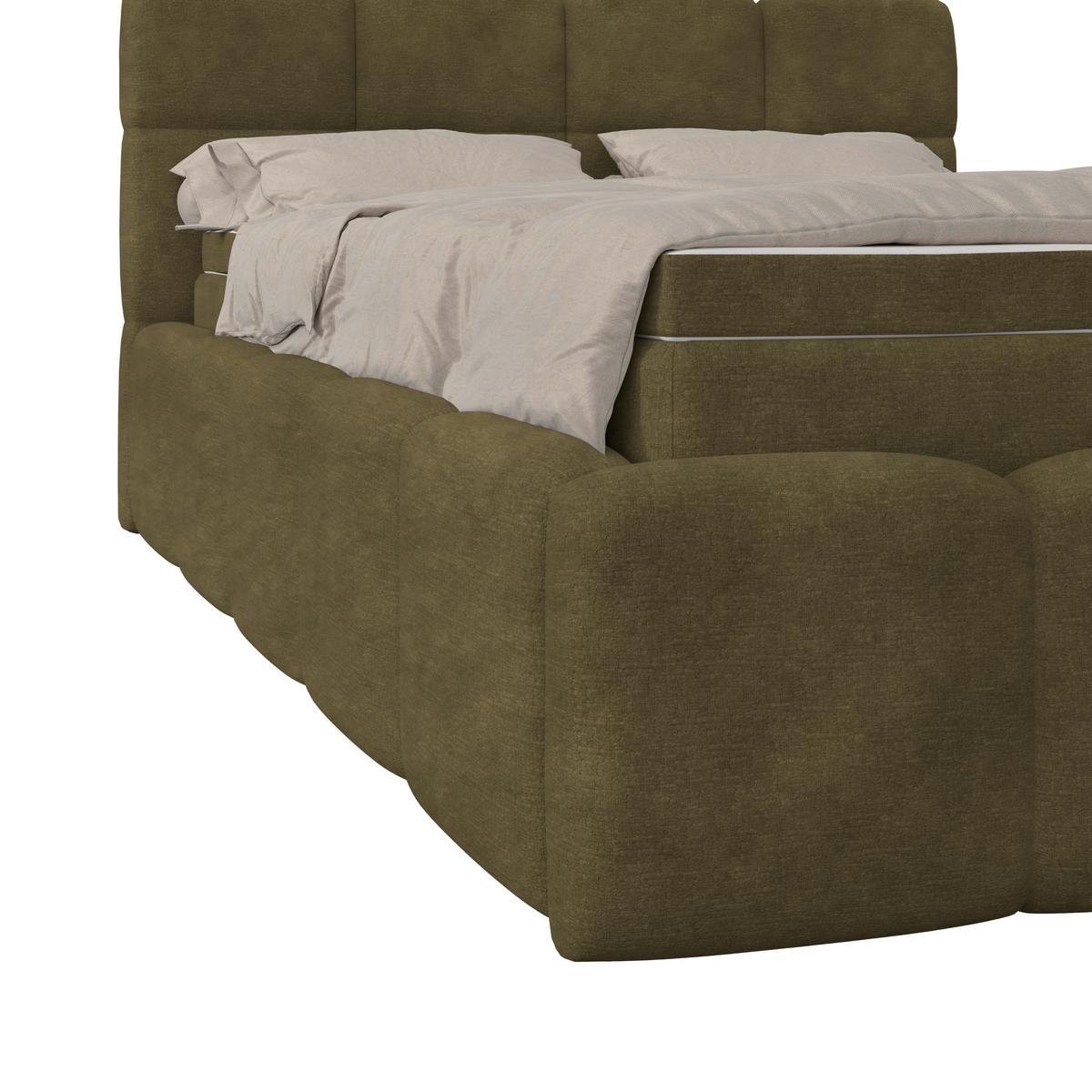 Polsterbett Noe Grün 120x200 cm - Schwarz/Weiß, Trend, Textil/Metall (120/200cm)