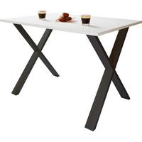 Schreibtisch Lona Schwarz, Weiß B: 160 cm - Schwarz/Weiß, Design (160/80/76cm) - MID.YOU