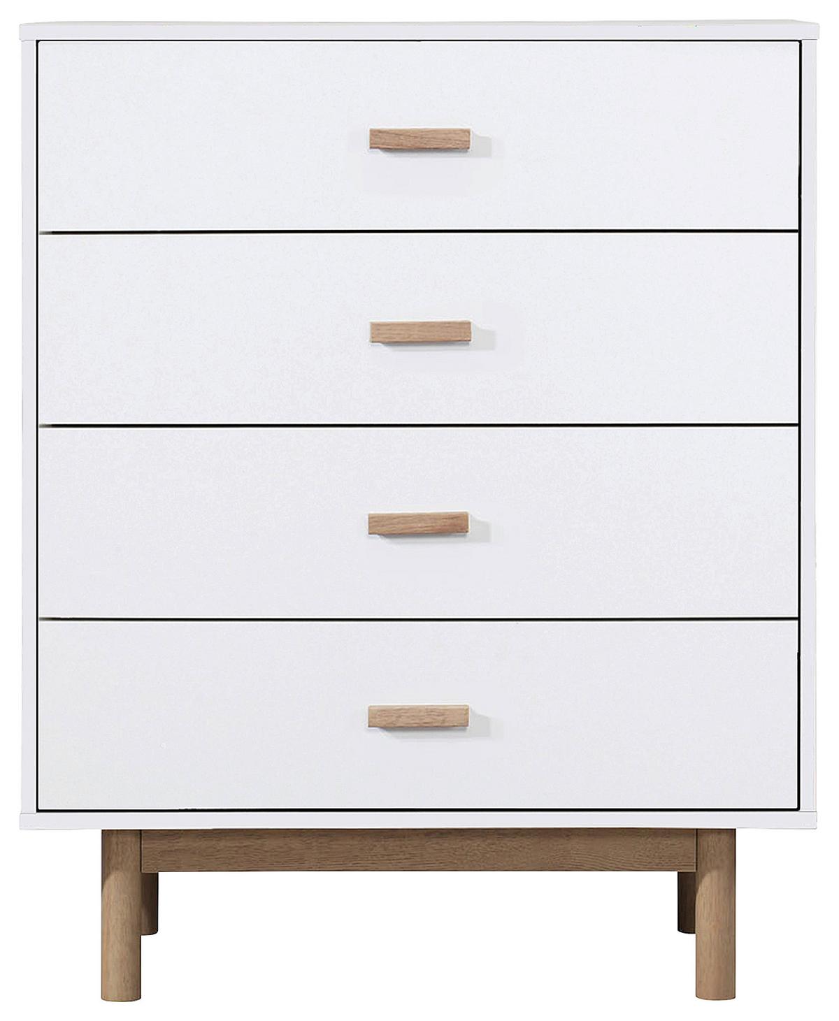 Kommode Melanie Weiß/Eichefarben 80 cm - Eichefarben/Weiß, Design, Holzwerkstoff (80/100/44cm) - MID.YOU