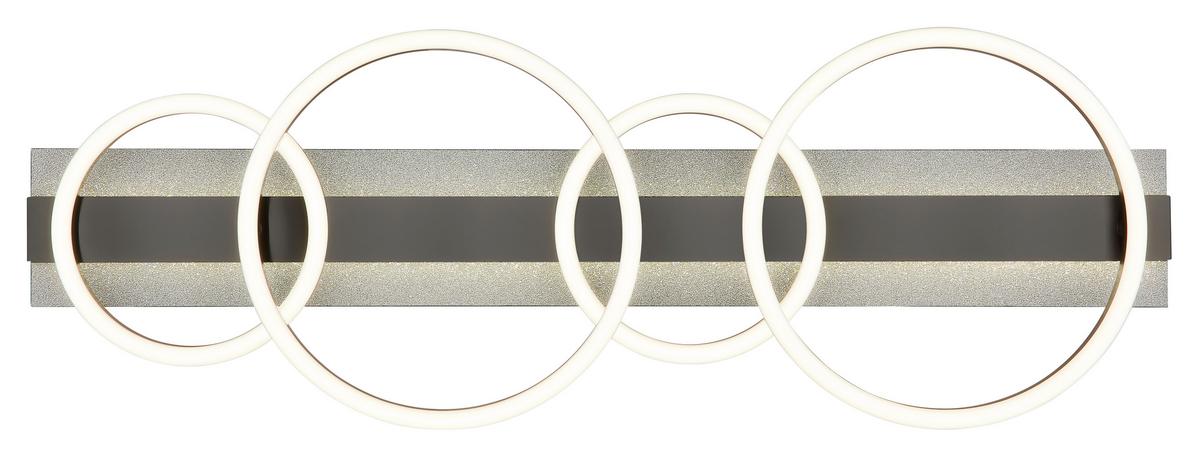 LED-Deckenleuchte 4000k., 55w - Silberfarben/Schwarzchrom, Design, Kunststoff/Metall (86,2/30/8,8cm) - Globo