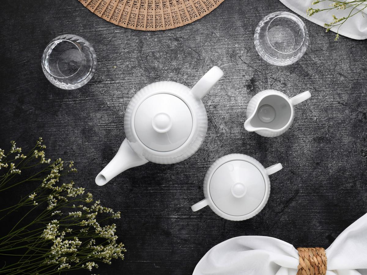 Kaffeeset Valencia 3--Teilig., Weiß - Weiß, Design, Keramik - Creatable