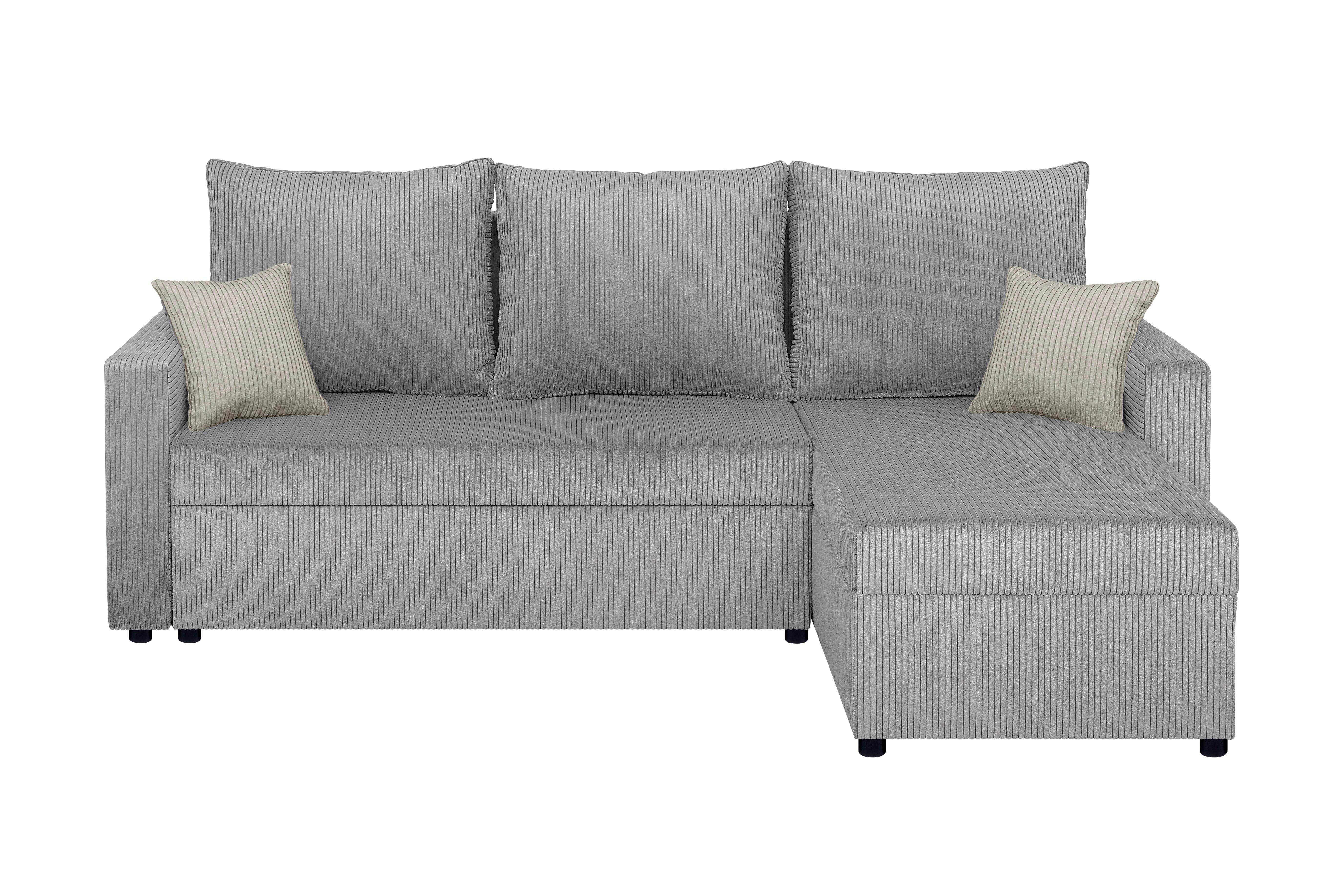 Ecksofa Star Taupe S: 228x147 cm - Taupe/Schwarz, Design, Holzwerkstoff/Textil (228/147cm) - P & B