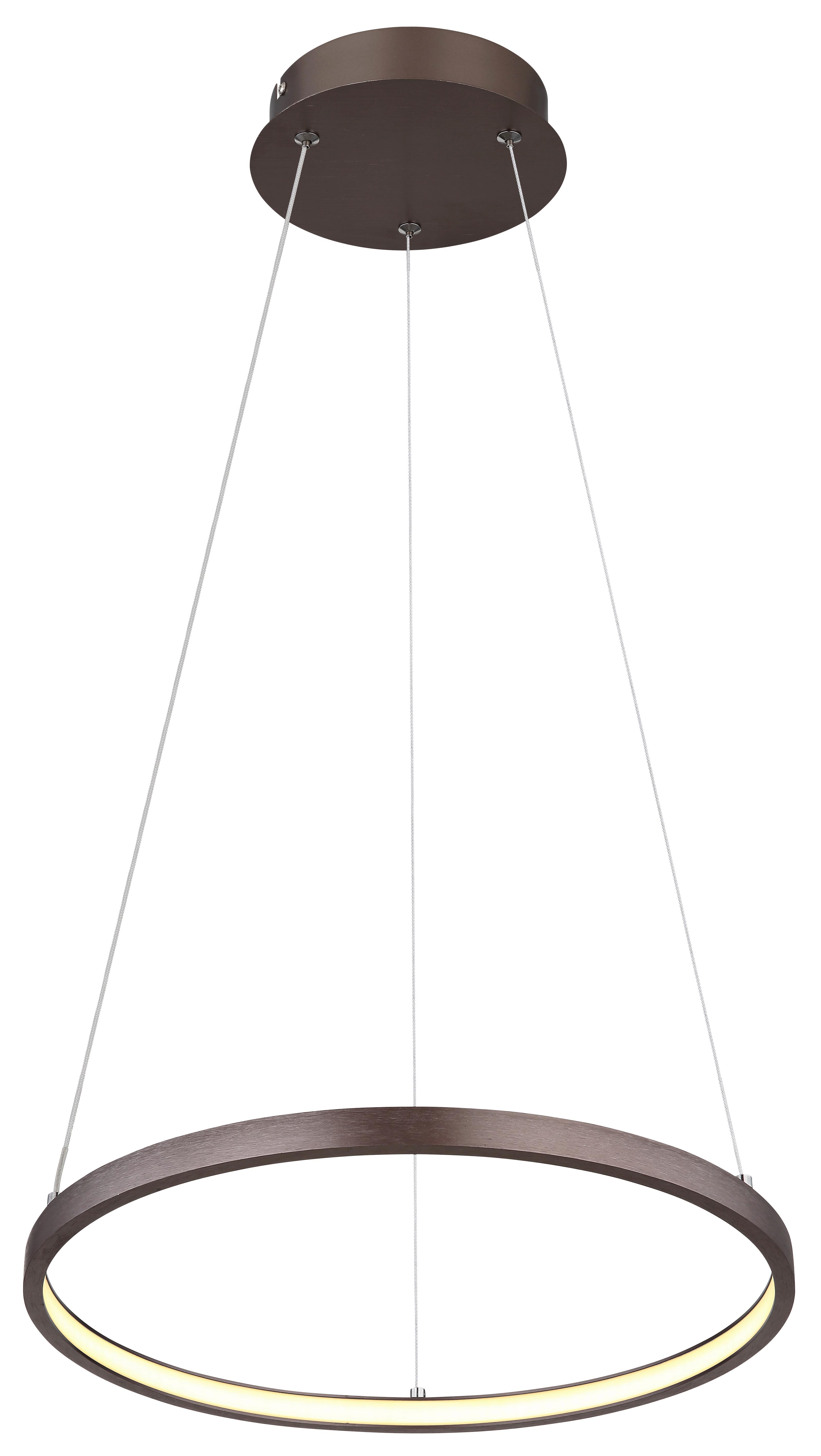 Led-hängeleuchte 67192-19br - Opal/Braun, Design, Kunststoff/Metall (38,5/120cm) - Globo