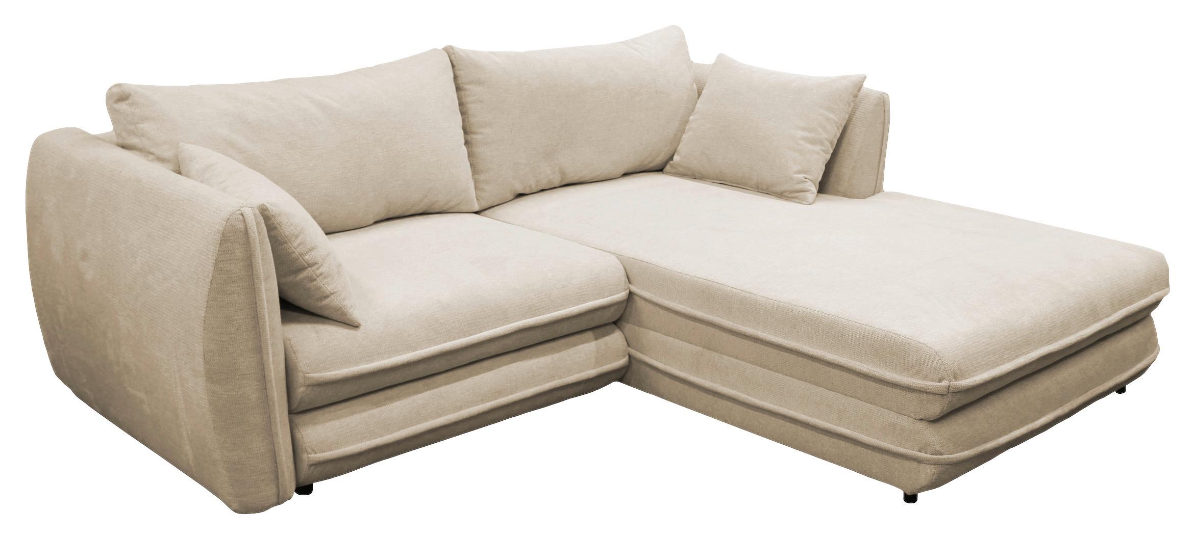 Ecksofa Vivaldi Beige S: 240x201 cm - Beige/Schwarz, Design, Textil (240/201cm) - MID.YOU