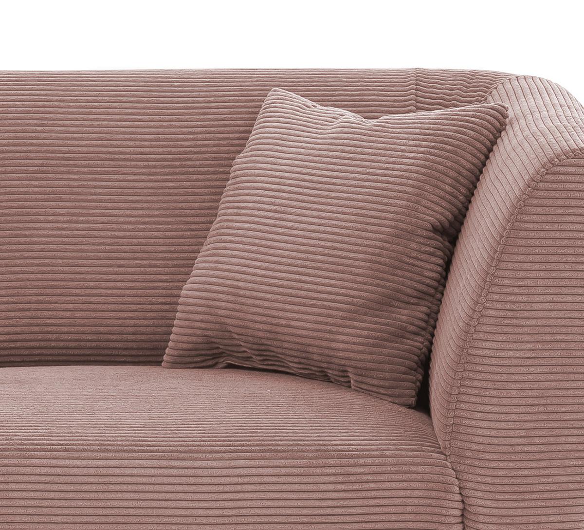 2-sitzer-sofa Colori Rosa Rücken Echt - Schwarz/Rosa, MODERN, Textil (172/83/88cm) - MID.YOU