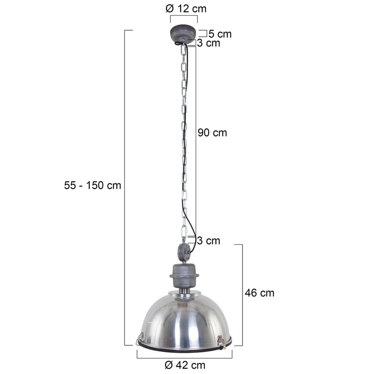 Pendelleuchte Bikkel - Silberfarben, Trend, Glas/Metall (42/145/42cm)